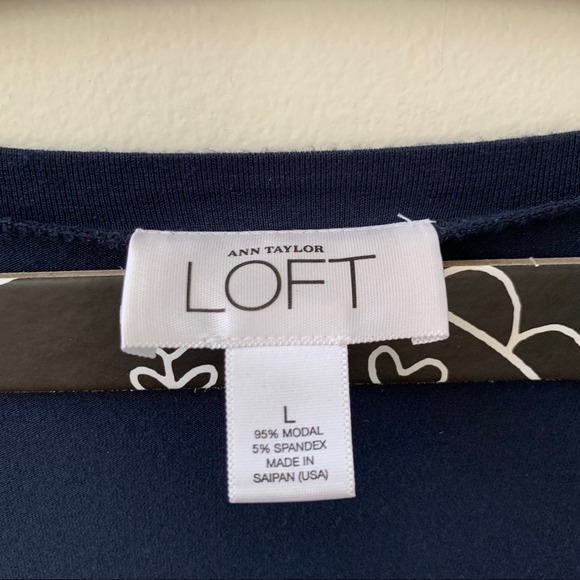 Anne Taylor Loft Long V Neck Soft Tunic Large Top - Picture 3 of 4